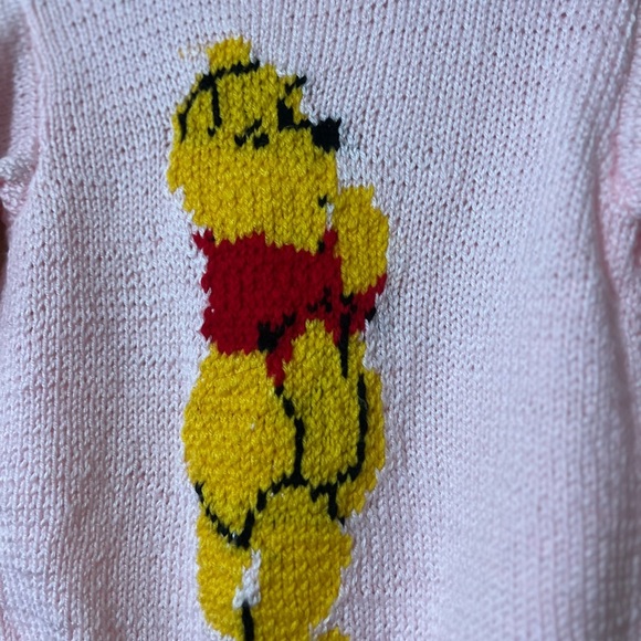 Winnie The Pooh Pink Knit Sweater with Bear Design - Picture 2 of 9